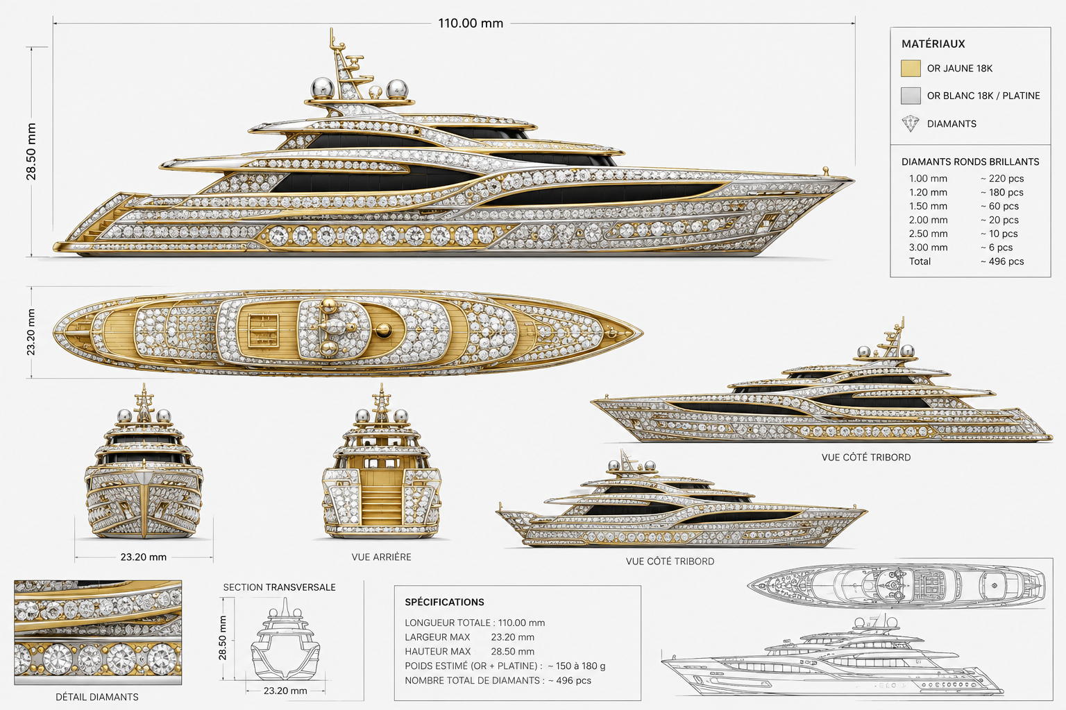 Création joaillière yacht